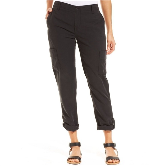 NWT Calvin Klein Black twill crop pants Womens Sz 10 - Picture 1 of 7